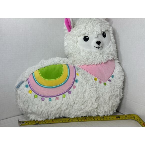 Llama Pillow Plush Pink & White Stuffed Animal 2 Scoops - Picture 3 of 8